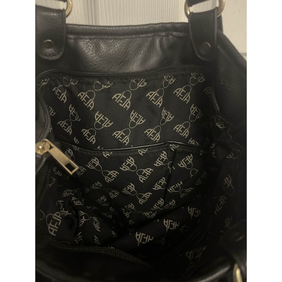 Black Faux Leather Fringe Hobo Shoulder Bag with Braided Handle Purse - Picture 4 of 5